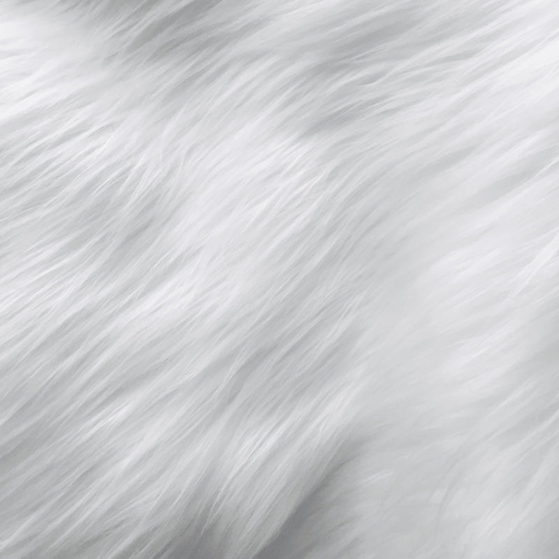Eden WHITE Shaggy Long Pile Soft Faux Fur Fabric for Fursuit, Cosplay Costume, Photo Prop, Trim, Throw Pillow, Crafts NewFabricsDaily