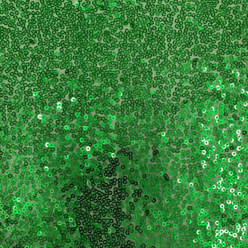 Leila GRASS GREEN Sequins on Mesh Fabric by the Yard - 10050