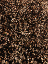 Stephanie BRONZE Overlap Sequins on BLACK Stretch Velvet Fabric by the Yard for Gowns, Apparel, Costumes, Crafts - 10185