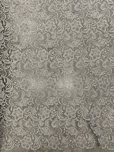 Maggie GREY Guipure Venice Heavy Lace Fabric by the Yard - 10019