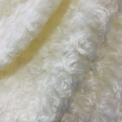 Ruth IVORY Cuddle Minky Rosette Soft Faux Fur Fabric by the Yard - 10083