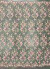 Lacey PINK PEACH Polyester 3D Floral Embroidery on Mesh Lace Fabric by the Yard - 10197