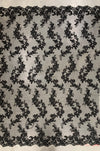 Cristina BLACK Polyester Floral Embroidery with Sequins on Mesh Lace Fabric by the Yard for Gown, Wedding, Bridesmaid, Prom - 10076