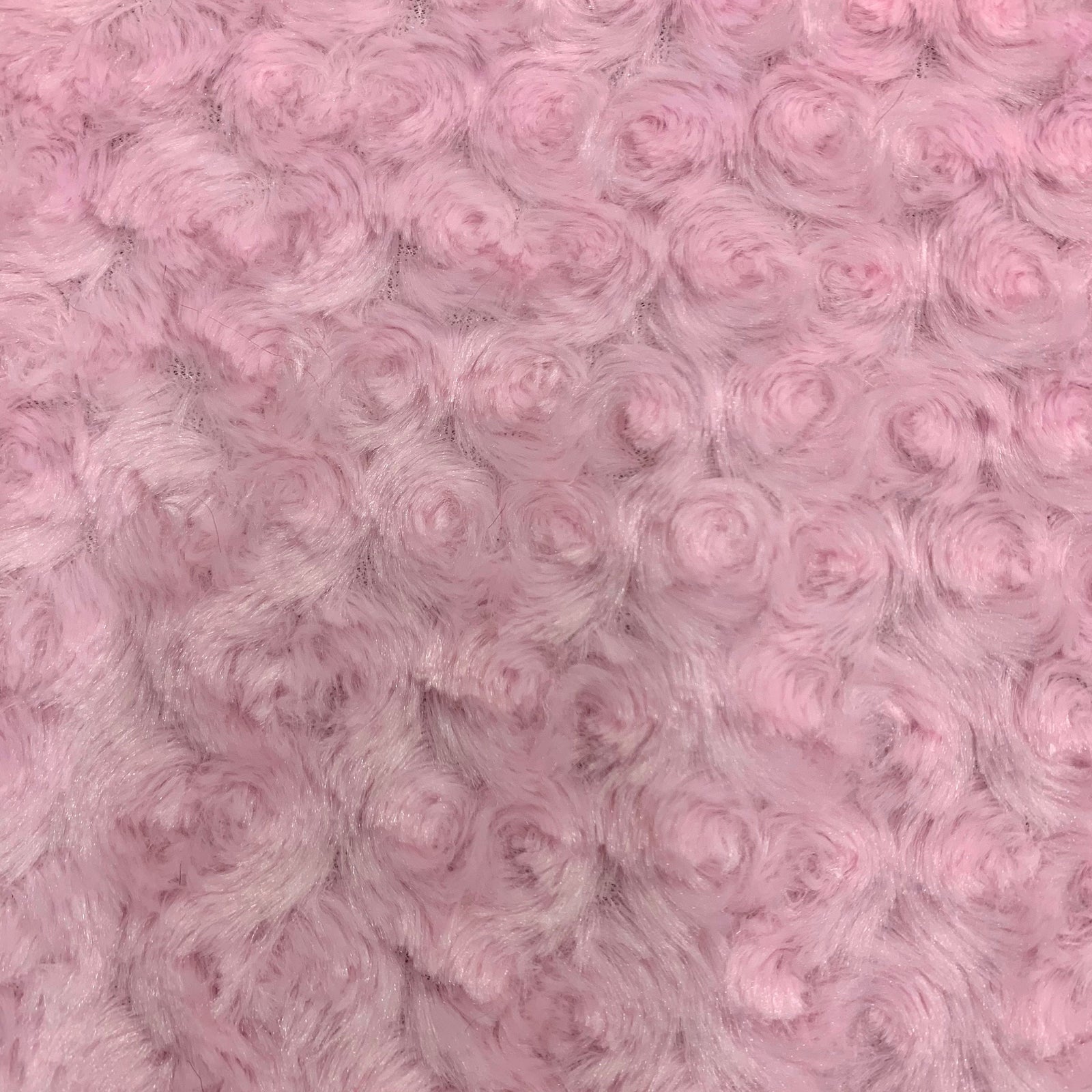 Ruth LIGHT PINK Cuddle Minky Rosette Soft Faux Fur Fabric by the Yard - 10083