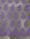 Brianna LAVENDER Polyester Floral Embroidery with Sequins on Mesh Lace Fabric by the Yard - 10020