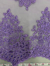 Brianna LAVENDER Polyester Floral Embroidery with Sequins on Mesh Lace Fabric by the Yard - 10020