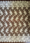 Diana IVORY Polyester Corded Floral Embroidery on Mesh Lace Fabric by the Yard - 10064