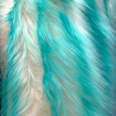 Bristol TEAL Tip Candy Shag Long Pile Soft Faux Fur Fabric for Fursuit, Cosplay Costume, Photo Prop, Trim, Throw Pillow, Crafts, etc.