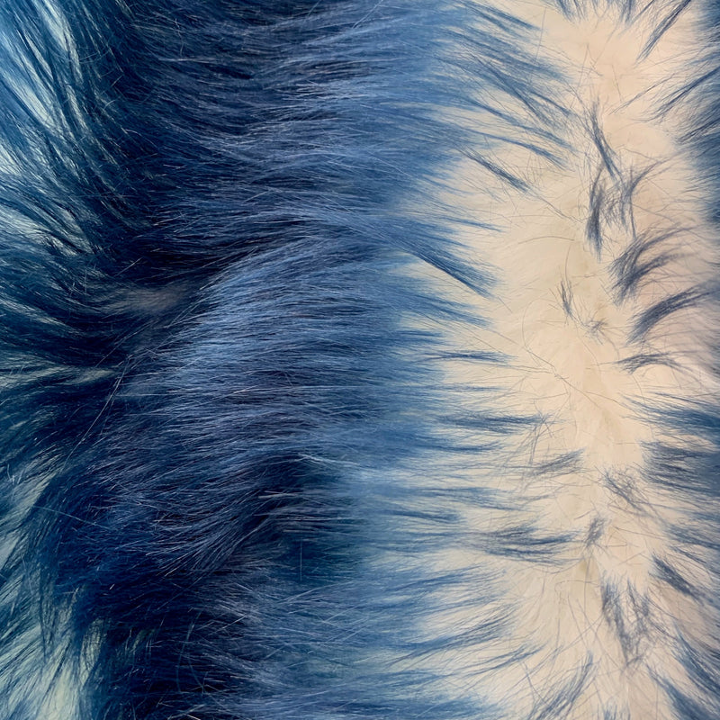 Bristol NAVY BLUE Tip Candy Shag Long Pile Soft Faux Fur Fabric for Fursuit, Cosplay Costume, Photo Prop, Trim, Throw Pillow, Crafts