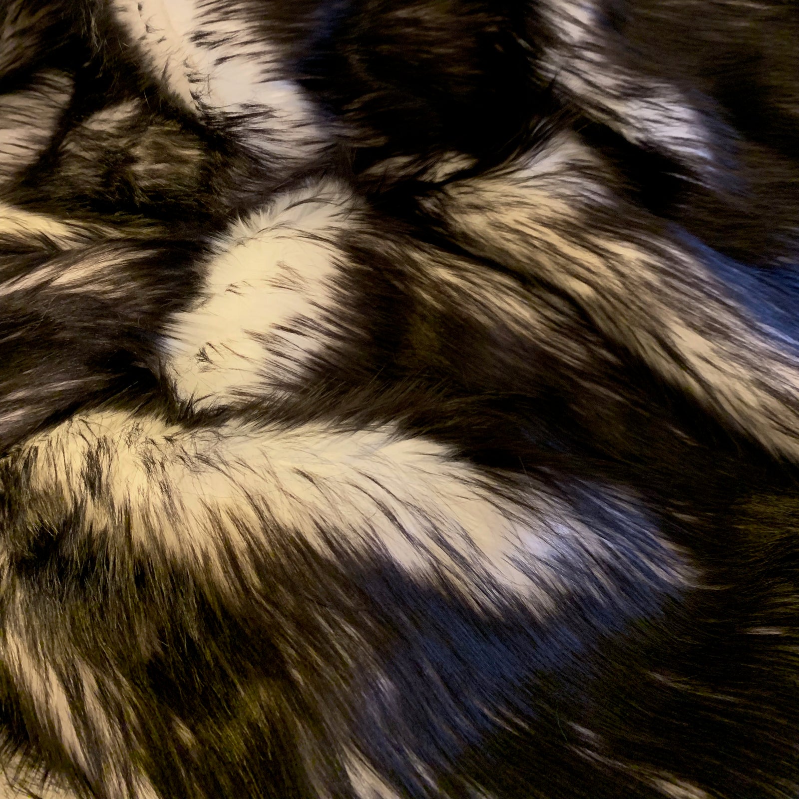 Bristol BLACK Tip Candy Shag Long Pile Soft Faux Fur Fabric for Fursuit, Cosplay Costume, Photo Prop, Trim, Throw Pillow, Crafts