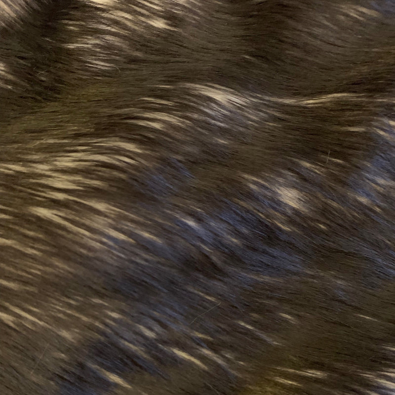 Bristol BLACK Tip Candy Shag Long Pile Soft Faux Fur Fabric for Fursuit, Cosplay Costume, Photo Prop, Trim, Throw Pillow, Crafts