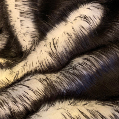 Bristol BLACK Tip Candy Shag Long Pile Soft Faux Fur Fabric for Fursuit, Cosplay Costume, Photo Prop, Trim, Throw Pillow, Crafts