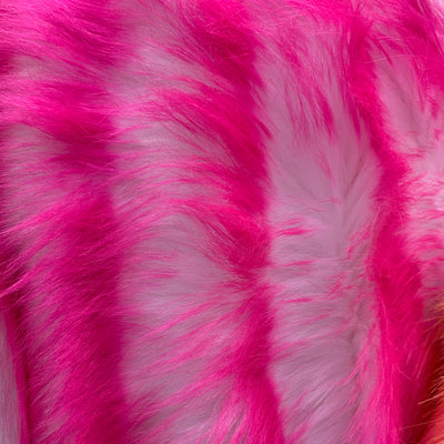 Bristol HOT PINK Tip Candy Shag Long Pile Soft Faux Fur Fabric for Fursuit, Cosplay Costume, Photo Prop, Trim, Throw Pillow, Crafts