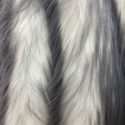 Bristol GREY Tip Candy Shag Long Pile Soft Faux Fur Fabric for Fursuit, Cosplay Costume, Photo Prop, Trim, Throw Pillow, Crafts