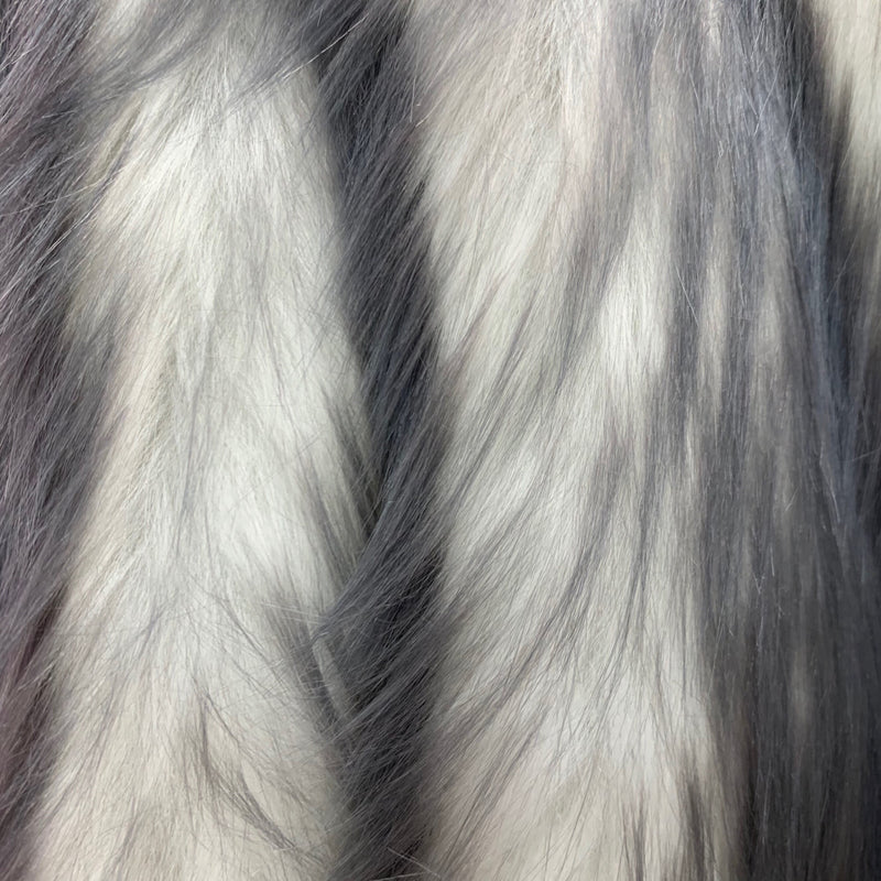 Bristol GREY Tip Candy Shag Long Pile Soft Faux Fur Fabric for Fursuit, Cosplay Costume, Photo Prop, Trim, Throw Pillow, Crafts
