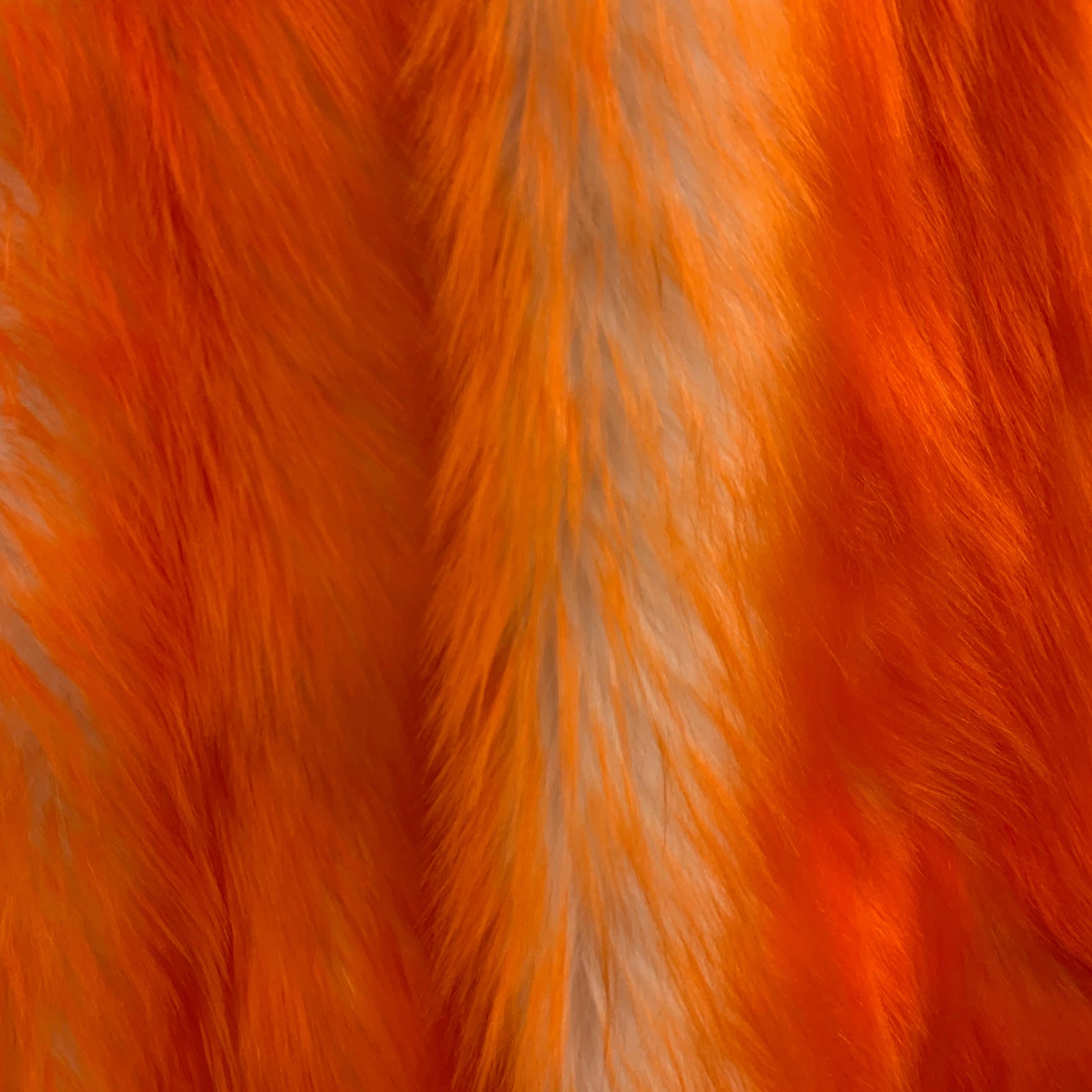 Bristol ORANGE Tip Candy Shag Long Pile Soft Faux Fur Fabric for Fursuit, Cosplay Costume, Photo Prop, Trim, Throw Pillow, Crafts