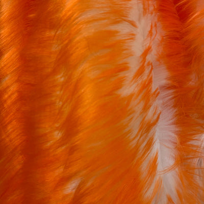 Bristol ORANGE Tip Candy Shag Long Pile Soft Faux Fur Fabric for Fursuit, Cosplay Costume, Photo Prop, Trim, Throw Pillow, Crafts