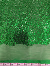 Leila GRASS GREEN Sequins on Mesh Fabric by the Yard - 10050