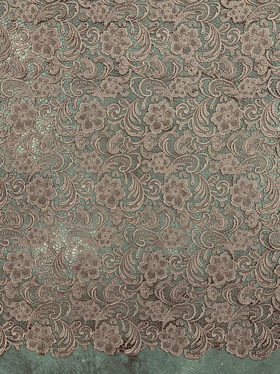 Maggie DARK MAUVE Guipure Venice Heavy Lace Fabric by the Yard - 10019