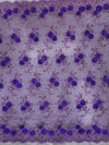 Ryleigh PURPLE 3D Floral Embroidery with Foil & Sequins on Mesh Lace Fabric by the Yard - 10010