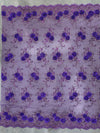Ryleigh PURPLE 3D Floral Embroidery with Foil & Sequins on Mesh Lace Fabric by the Yard - 10010