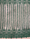 Daphne HUNTER GREEN Faux Pearls Beaded Flowers and Vines Lace Embroidery on Mesh Fabric by the Yard - 10103