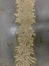 Zelda LIGHT CHAMPAGNE Vegas Peacock Beaded Sequins Embroidered on Mesh Lace Fabric by Panel - 10200
