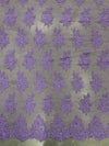 Brianna LAVENDER Polyester Floral Embroidery with Sequins on Mesh Lace Fabric by the Yard - 10020