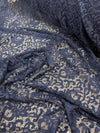Elaine NAVY BLUE Floral Scalloped Nylon Spandex Stretch Lace Light Weight Fabric for Clothes, Lingerie, Costumes, Decorations, Crafts