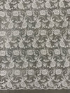 Dakota IVORY Polyester Corded Floral Embroidery on Mesh Lace Fabric by the Yard - 10043