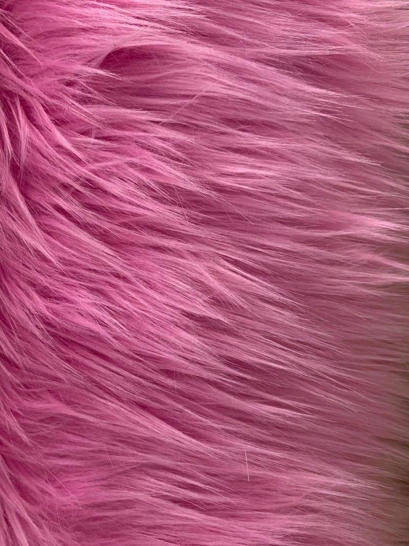 Eden PINK Shaggy Long Pile Soft Faux Fur Fabric for Fursuit, Cosplay Costume, Photo Prop, Trim, Throw Pillow, Crafts - 10005