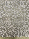 Elaine SILVER GREY Floral Scalloped Nylon Spandex Stretch Lace Light Weight Fabric for Clothes, Lingerie, Costumes, Decorations, Crafts