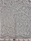 Elaine SILVER GREY Floral Scalloped Nylon Spandex Stretch Lace Light Weight Fabric for Clothes, Lingerie, Costumes, Decorations, Crafts