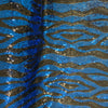 Leila BLUE BLACK Sequins on Mesh Fabric by the Yard - 10050