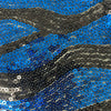 Leila BLUE BLACK Sequins on Mesh Fabric by the Yard - 10050