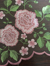 Iris PINK Floral and Leaves Embroidery on Mesh Lace Fabric by the Yard - 10006
