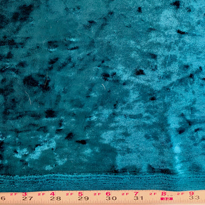 Samantha DARK TURQUOISE BLUE Polyester Stretch Crushed Velvet Fabric for Bows, Topknot. Headwraps, Scrunchies, Clothes, Costumes, Crafts