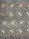 Iris DUSTY PINK CHAMPAGNE Floral and Leaves Embroidery on Mesh Lace Fabric by the Yard - 10006