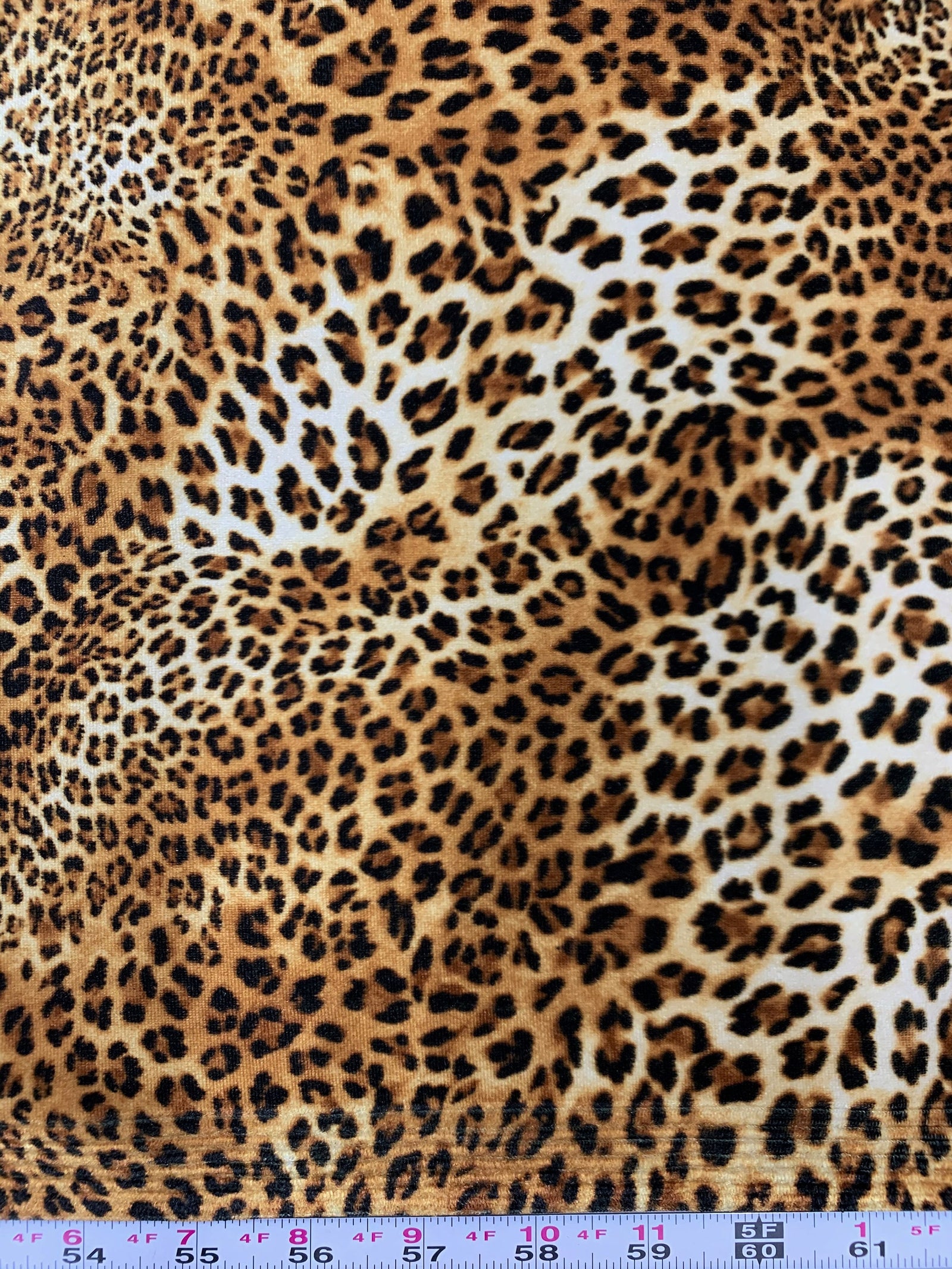 Dana BROWN BLACK Leopard Pattern Polyester Stretch Velvet Fabric by the Yard for Tops, Clothes, Dance Wear, Costumes, Crafts - 10160
