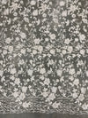 Nina IVORY Polyester 3D Floral Embroidery on Mesh Lace Fabric by the Yard - 10032