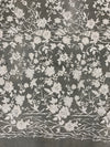 Nina IVORY Polyester 3D Floral Embroidery on Mesh Lace Fabric by the Yard - 10032