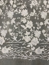 Nina IVORY Polyester 3D Floral Embroidery on Mesh Lace Fabric by the Yard - 10032