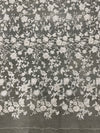 Nina IVORY Polyester 3D Floral Embroidery on Mesh Lace Fabric by the Yard - 10032