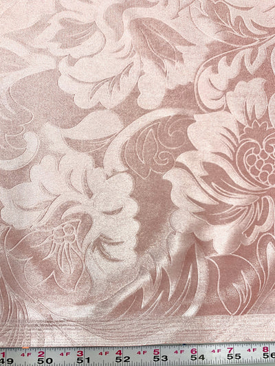 Anne BLUSH Embossed Floral Polyester Stretch Velvet Fabric for Bows, Headwraps, Top Knot, Scrunchies, Clothes, Costumes, Crafts - 10184