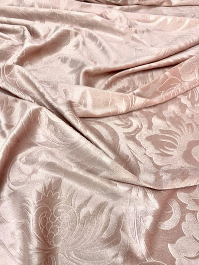 Anne BLUSH Embossed Floral Polyester Stretch Velvet Fabric for Bows, Headwraps, Top Knot, Scrunchies, Clothes, Costumes, Crafts - 10184