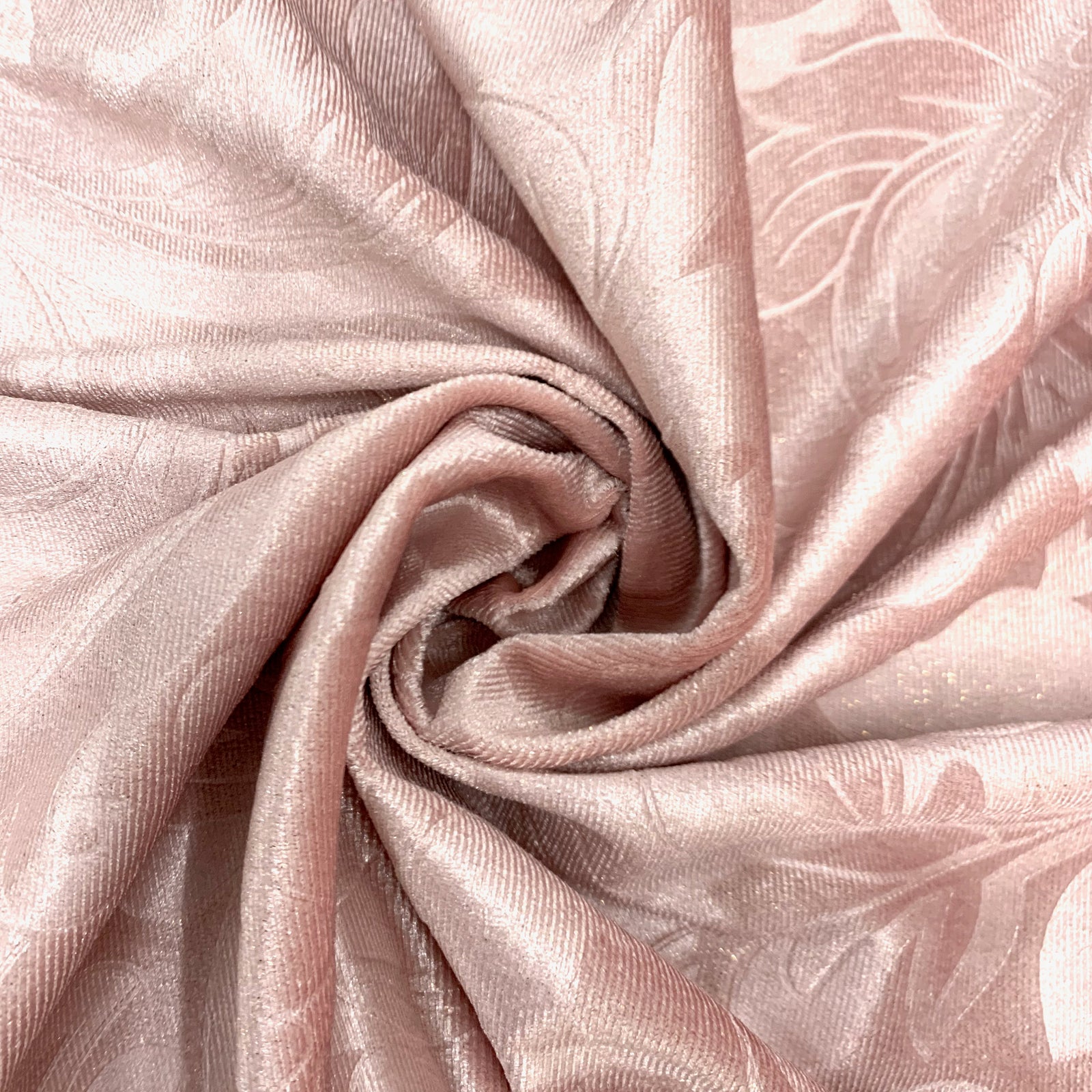 Anne BLUSH Embossed Floral Polyester Stretch Velvet Fabric for Bows, Headwraps, Top Knot, Scrunchies, Clothes, Costumes, Crafts - 10184