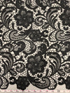 Maggie BLACK Guipure Venice Heavy Lace Fabric by the Yard - 10019