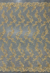 Cristina GOLD Polyester Floral Embroidery with Sequins on Mesh Lace Fabric by the Yard for Gown, Wedding, Bridesmaid, Prom - 10076