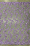 Cristina LAVENDER Polyester Floral Embroidery with Sequins on Mesh Lace Fabric by the Yard for Gown, Wedding, Bridesmaid, Prom - 10076