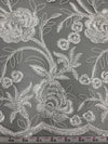 Dakota IVORY Polyester Corded Floral Embroidery on Mesh Lace Fabric by the Yard - 10043
